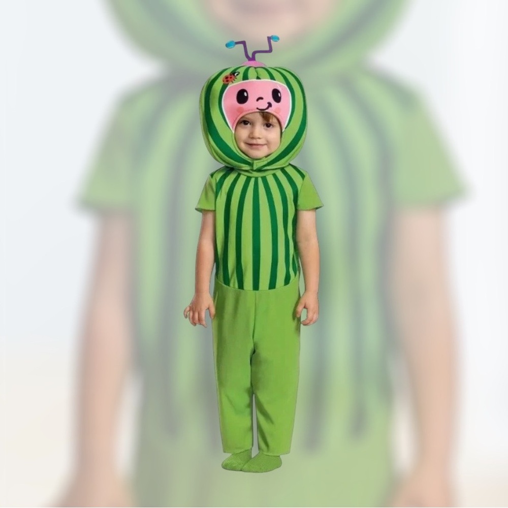 Cocomelon Baby Melon Halloween Costume Jumpsuit with Headpiece 6-12 Months - Picture 1 of 8